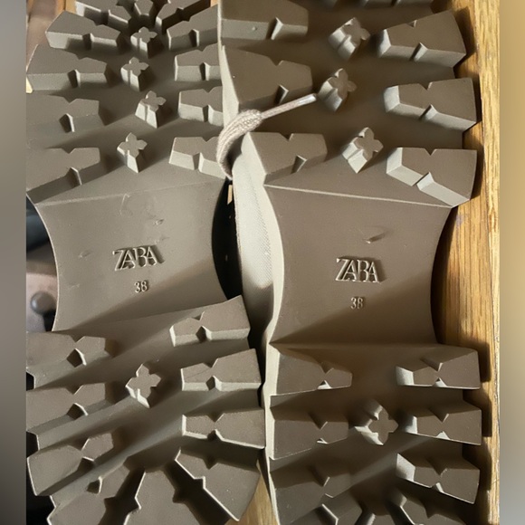 LACE-UP TRACK SOLE LEATHER ANKLE BOOTS Zara - Picture 6 of 6